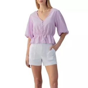 SANCTUARY LUCKY YOU BUTTON FRONT-IRIS